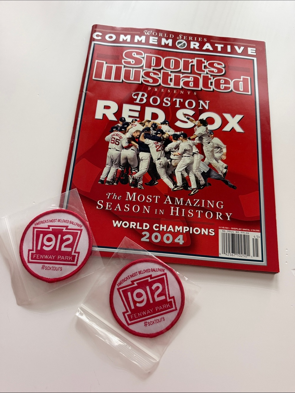 Sports Illustrated Red Sox and two sew on badges